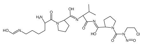 (2S)-2-N-[(2S)-2-[[(2S)-1-[(2S)-2-amino-6-formamidohexanoyl]pyrrolidine-2-carbonyl]amino]-3-methylbutanoyl]-1-N-(2-chloroethyl)-1-N-nitrosopyrrolidine-1,2-dicarboxamide Structure