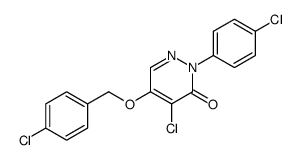 4-chloro-2-(4-chlorophenyl)-5-[(4-chlorophenyl)methoxy]pyridazin-3-one Structure
