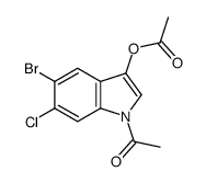 1-Acetyl-5-bromo-6-chloro-1H-indol-3-yl acetate结构式