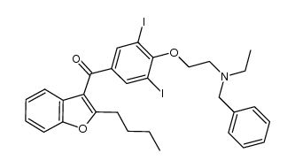 {4-[2-(benzyl-ethyl-amino)-ethoxy]-3,5-diiodo-phenyl}-(2-butyl-benzofuran-3-yl)-methanone Structure
