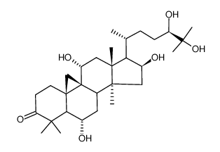 (24R)-6α,11α,16β,24,25-pentahydroxycycloartan-3-one结构式