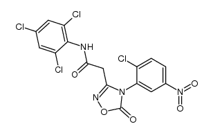 4-(2-chloro-5-nitrophenyl)-3-[2-oxo-2-(2,4,6-trichloroanilino)ethyl]-1,2,4-oxadiazolin-5-one Structure