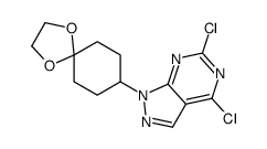 4,6-二氯-1-(1,4-二噁螺[4.5]-8-癸基)-1H-吡唑并[3,4-D]嘧啶结构式