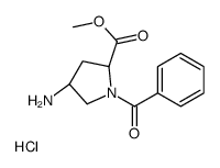METHYL (2S,4S)-4-AMINO-1-N-BENZOYLPYRROLIDINE-2-CARBOXYLATE HYDROCHLORIDE Structure