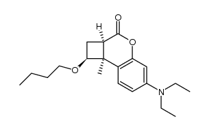 1-endo-butoxy-8b-methyl-6-diethylamino-1,2,2a,8b-tetrahydro-3H-cyclobuta[c]chromen-3-one结构式