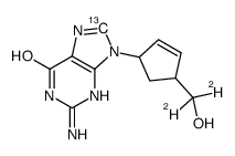 2-amino-9-[4-[dideuterio(hydroxy)methyl]cyclopent-2-en-1-yl]-3H-purin-6-one Structure