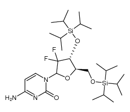 2'-deoxy-2',2'-difluoro-3',5'-di-O-(triisopropylsilyl)cytidine结构式