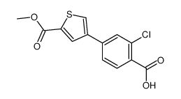 2-chloro-4-(5-methoxycarbonylthiophen-3-yl)benzoic acid Structure