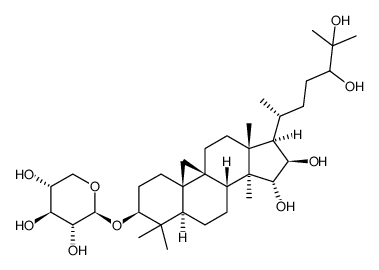 (3β,15α,16β)-cycloartane-3,15,16,24,25-pentol 3-β-D-xylopyranoside Structure