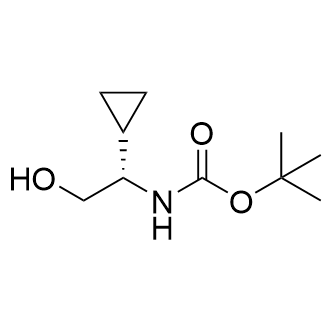 (S)-(1-环丙基-2-羟乙基)氨基甲酸叔丁酯结构式
