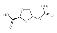 trans-5-acetoxy-1,3-oxathiolane-2-carboxylic acid Structure