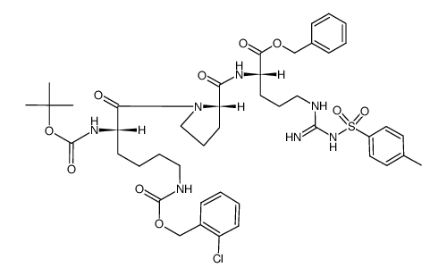 Boc-Lys(2Cl,Z)-Pro-Arg(Tos)-OBn结构式