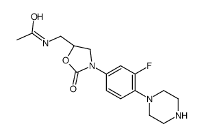 (S)-N-((3-(3-氟-4-哌嗪-1-基苯基)-2-氧代噁唑烷-5-基)甲基)-乙酰胺结构式