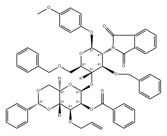Man[2Bz,3All,46Bzd]β(1-4)GlcNPhth[36Bn]-β-MP结构式