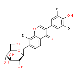 7-(BETA-D-吡喃葡萄糖基氧基)-3-(4-羟基苯基-3,5-D2)-4H-1-苯并吡喃-4-酮-8-D结构式
