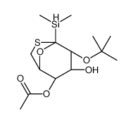 .beta.-D-Galactopyranose, 1,6-dideoxy-2-O-(1,1-dimethylethyl)dimethylsilyl-1,6-epithio-, 4-acetate结构式