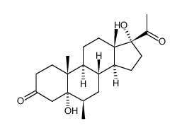 5,17-dihydroxy-6β-methyl-5α-pregnane-3,20-dione结构式