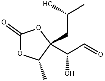 (R)-2-Hydroxy-2-[(4R,5S)-4-[(R)-2-hydroxypropyl]-5-methyl-2-oxo-1,3-dioxolan-4-yl]acetaldehyde结构式