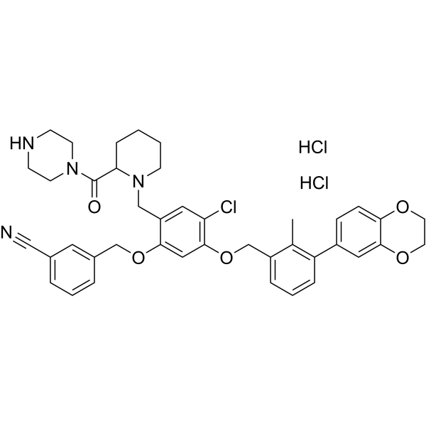BMS-1166-N-piperidine-CO-N-piperazine dihydrochloride Structure