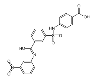 4-(3-(3-硝基苯基氨基甲酰)苯基磺酰胺)苯甲酸结构式