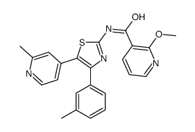 2-methoxy-N-[4-(3-methylphenyl)-5-(2-methylpyridin-4-yl)-1,3-thiazol-2-yl]pyridine-3-carboxamide结构式