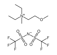 二乙基甲基-(2-甲氧乙基)铵基双(三氟甲磺酰基)酰亚胺结构式
