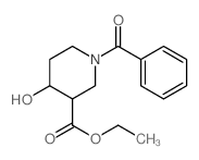 3-Piperidinecarboxylicacid, 1-benzoyl-4-hydroxy-, ethyl ester结构式