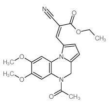 ethyl (Z)-3-(5-acetyl-7,8-dimethoxy-4H-pyrrolo[1,2-a]quinoxalin-1-yl)-2-cyanoprop-2-enoate结构式