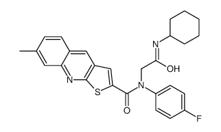 (9CI)-N-[2-(环己基氨基)-2-氧代乙基]-N-(4-氟苯基)-7-甲基-噻吩并[2,3-b]喹啉-2-羧酰胺结构式