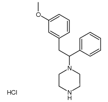 (+/-)-N-[2-(3-methoxyphenyl)-1-phenylethyl]piperazine dihydrochloride Structure