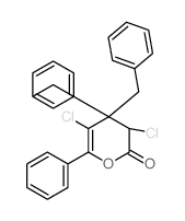 4,4-dibenzyl-3,5-dichloro-6-phenyl-3H-pyran-2-one Structure