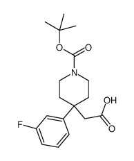 [1-{[(1,1-dimethylethyl)oxy]carbonyl}-4-(3-fluorophenyl)-4-piperidinyl]acetic acid结构式
