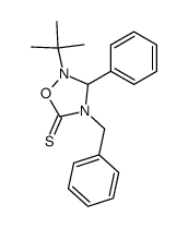 4-benzyl-2-tert-butyl-3-phenyl-[1,2,4]oxadiazolidine-5-thione结构式
