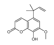 8-hydroxy-7-methoxy-5-(2-methylbut-3-en-2-yl)chromen-2-one Structure