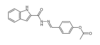 4-((2-(1H-indole-2-carbonyl)hydrazono)methyl)phenyl acetate Structure