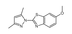 2-(3,5-dimethylpyrazol-1-yl)-6-methoxy-1,3-benzothiazole结构式