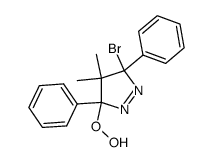 3-bromo-4,5-dihydro-5-hydroperoxy-4,4-dimethyl-3,5-diphenyl-3H-pyrazole结构式