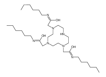 2-[4,7-bis[2-(hexylamino)-2-oxoethyl]-1,4,7,10-tetrazacyclododec-1-yl]-N-hexylacetamide Structure