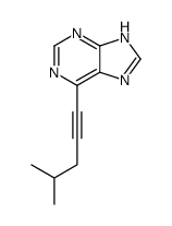 6-(4-methylpent-1-ynyl)-7H-purine结构式