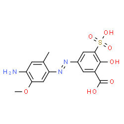5-[(4-amino-5-methoxy-2-tolyl)azo]-3-sulphosalicylic acid结构式