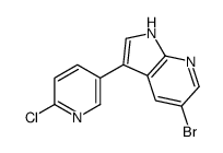 5-溴-3-(6-氯-3-吡啶)-1H-吡咯并[2,3-B]吡啶结构式