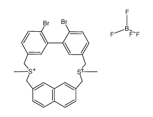 18,22-dibromo-2,13-dithia(3.3)(3,3')biphenyl(2,7)naphthalenophane bis(methyl tetrafluoroborate) Structure