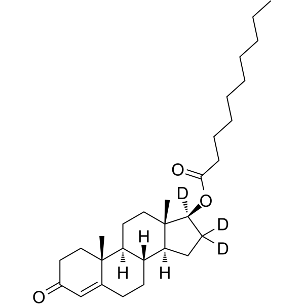Androst-4-en-3-one-16,16,17-d3, 17-[(1-oxodecyl)oxy]-, (17β) Structure