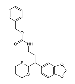 (+/-)-N-carbobenzoxy-3-(1,3-dithian-2-yl)-3-(3,4-(methylenedioxy)phenyl)propylamine Structure