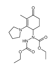 4-(N,N'-diethoxycarbonylhydrazino)-2-methyl-3-pyrrolidin-1-ylcyclohex-2-en-1-one结构式