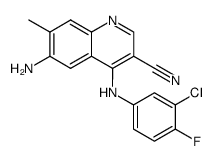 6-amino-4-[(3-chloro-4-fluorophenyl)amino]-7-methylquinoline-3-carbonitrile Structure