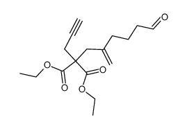2-(2-Methylene-6-oxo-hexyl)-2-prop-2-ynyl-malonic acid diethyl ester Structure
