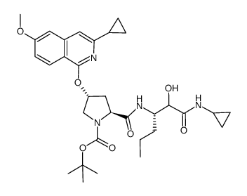 1-N-BOC-4-(3-cyclopropyl-6-methoxyisoquinolin-1-yloxy)pyrrolidine-2-carboxylic acid Structure