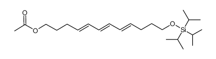 (4E,6E,8E)-12-((triisopropylsilyl)oxy)dodeca-4,6,8-trien-1-yl acetate结构式