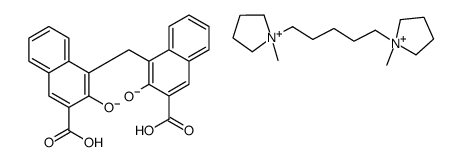 1,1'-(pentane-1,5-diyl)bis[1-methylpyrrolidinium] 4,4'-methylenebis[3-hydroxynaphthalene-2-carboxylate]结构式